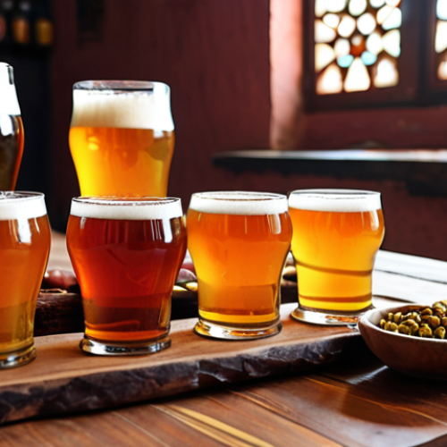 Home 4 **A vibrant craft beer tasting scene in Pakistan, showcasing diverse flavors and local ingredients. Focus on the artistry of brewing and the cultural experience.**