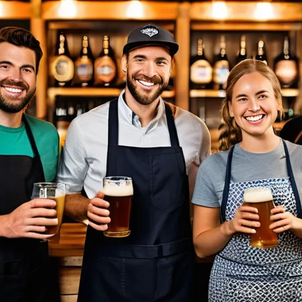 수제맥주와 개인화 마케팅 - **Prompt:** A diverse group of adults, elegantly dressed in stylish, modern attire, are gathered in ...