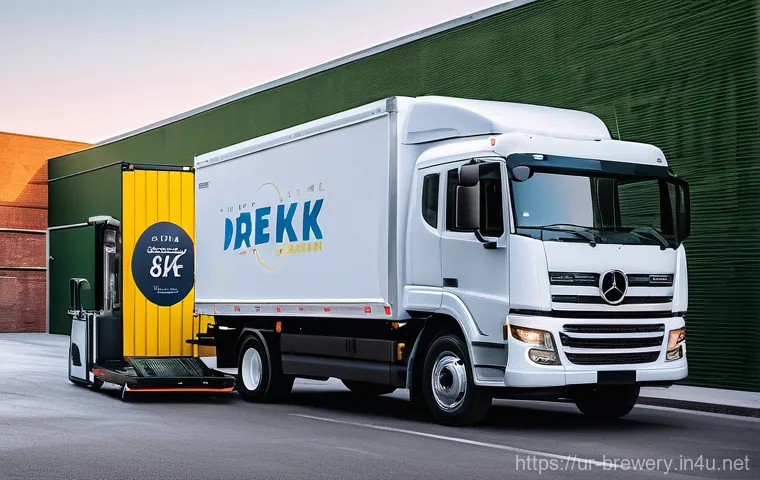 수제맥주 물류 관리 - Image Prompt 1: Precision Cold Chain Delivery for Craft Beer** 수제맥주 물류 관리 - Image Prompt 1: Precision Cold Chain Delivery for Craft Beer**