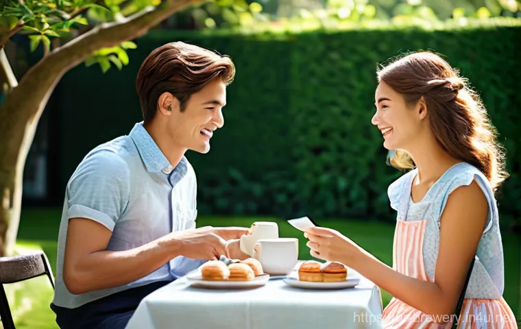 브루어리 제품 마케팅 전략 - Prompt 1: "Cozy Afternoon Tea in a Garden Cafe"**