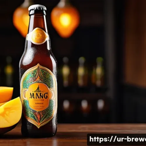 Home 26 수제맥주 브랜딩 전략 - **Prompt:** A vibrant, close-up studio shot of a uniquely shaped craft beer bottle, labeled "Lahori ...